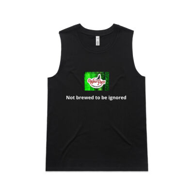 Wolf Pack Brewing Green Background - Womens Upside Tank Thumbnail